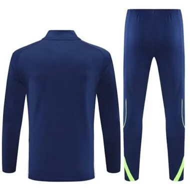 25-26 Real Madrid Navy Training Kits Long Half-Zip Football Tracksuits