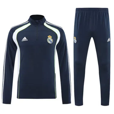 25-26 Real Madrid Navy Training Kits Long Football Tracksuits