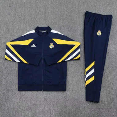 25-26 Real Madrid Navy Football Tracksuits Long Jacket Suits