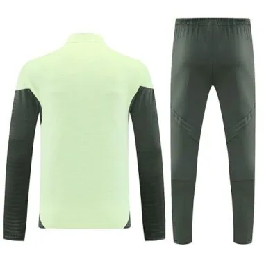 25-26 Real Madrid Light Green Training Kits Long Football Tracksuits