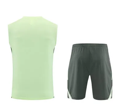 25-26 Real Madrid Light Green Training Kits Football Vest Suits