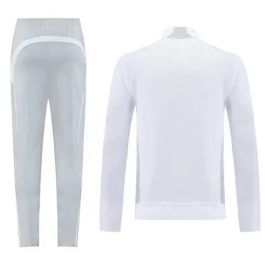 25-26 Real Madrid Grey&amp;White Football Tracksuit Long Jacket Suits