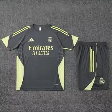 25-26 Real Madrid Grey&amp;Green Training Kits Football Tracksuits