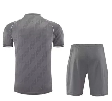 25-26 Real Madrid Grey Training Kits Football Tracksuits