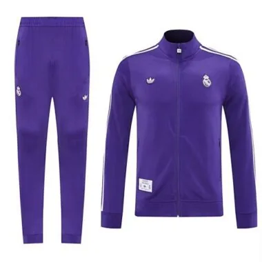 25-26 Real Madrid Football Tracksuit Purple Long Jacket Suits