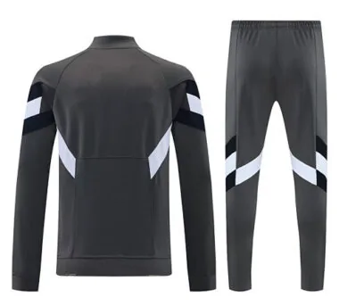 25-26 Real Madrid Deep Grey Tracksuit Long Jacket Suits