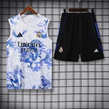 25-26 Real Madrid Blue Dragon Training Kits Football Vest Suits