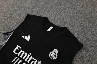 25-26 Real Madrid Black Training Kits Football Vest Suits