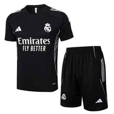 25-26 Real Madrid Black Training Kits Football Tracksuits