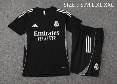 25-26 Real Madrid Black Training Kits Football Tracksuits