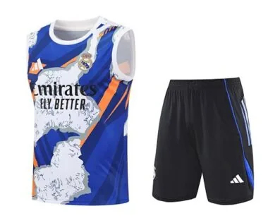 25-26 Real Madrid Beige&amp;Viola Training Kits Football Vest Suits
