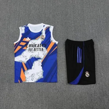 25-26 Real Madrid Beige&amp;Viola Training Kits Football Vest Suits