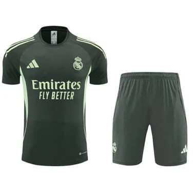 25-26 Real Madrid Army Green Training Kits Football Tracksuits