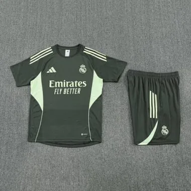 25-26 Real Madrid Army Green Training Kits Football Tracksuits