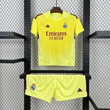 25-26 Real Madrid Yellow Goalkeeper Kid Kits Youth Apparels Joy AAAAJersey Supply Yupoo
