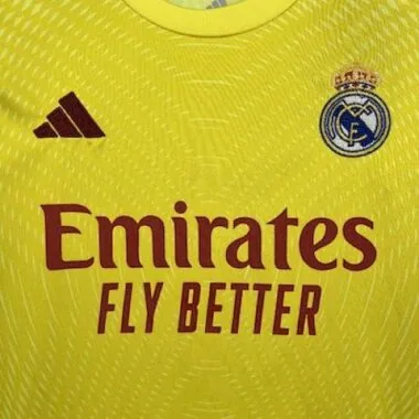 25-26 Real Madrid Yellow Goalkeeper Kid Kits Youth Apparels Joy