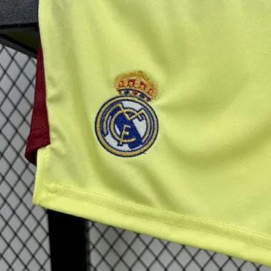 25-26 Real Madrid Yellow Goalkeeper Kid Kits Youth Apparels Joy