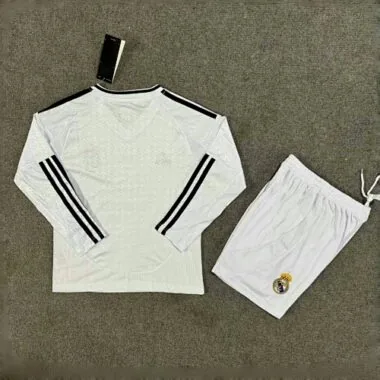 24-25 Real Madrid Home Kid Kits Long Sleeve Youth Apparels