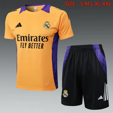24-25 Real Madrid Yellow Trainingt Kit Soccer