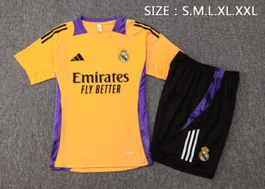 24-25 Real Madrid Yellow Trainingt Kit Soccer