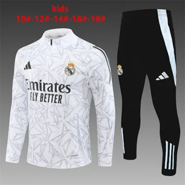 24-25 Real Madrid Kids Long Sleeve Training Suit Football Shirts(8)