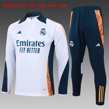 24-25 Real Madrid Kids Long Sleeve Training Suit Football Shirts(10)
