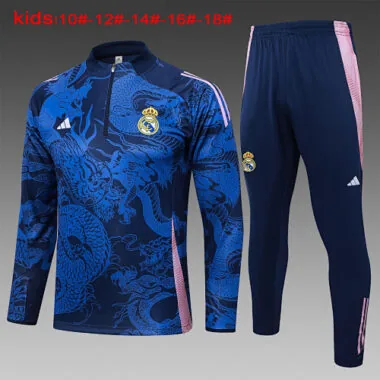 24-25 Real Madrid Kids Long Sleeve Training Suit Football Shirts(12)