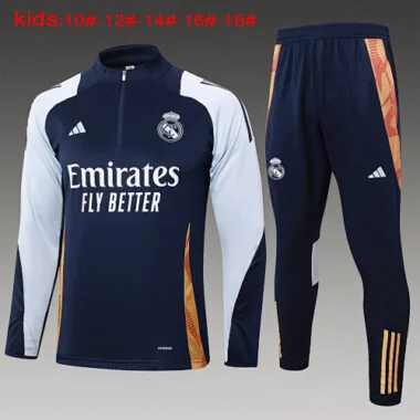 24-25 Real Madrid Kids Long Sleeve Training Suit Football Shirts(18)