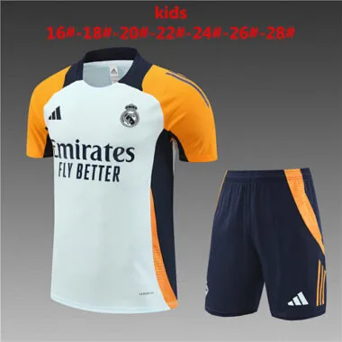 24-25 Real Madrid Training Kids Soccer Jerseys Football Shirts