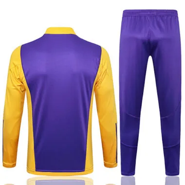 23-24 Real Madrid Long Sleeve Tracksuit Purple&Yellow Training Suits Jerseys World