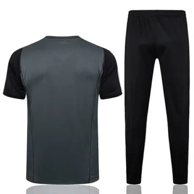 23-24 Real Madrid Grey Tracksuit Short Sleeve Training Suits Jerseys World