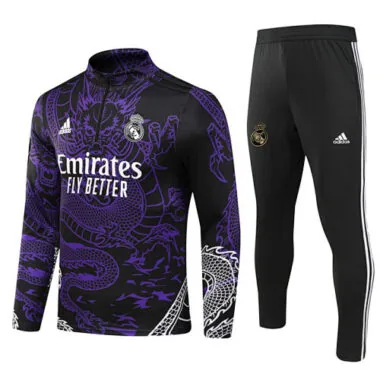 23-24 Real Madrid Purple Training Suit Long Sleeve Sweat Kits Best Jerseys Yupoo