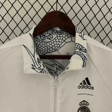 23-24 Real Madrid Reversible Windbreaker Red&Blue Double-Sides Jacket Soccer Jerseys For Sale