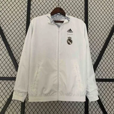 23-24 Real Madrid Reversible Windbreaker Red&Blue Double-Sides Jacket Soccer Jerseys For Sale