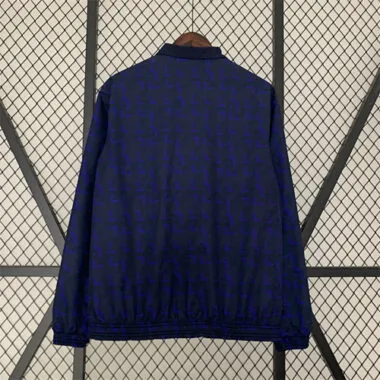 23-24 Real Madrid Trench Coat Reversible Windbreaker Navy