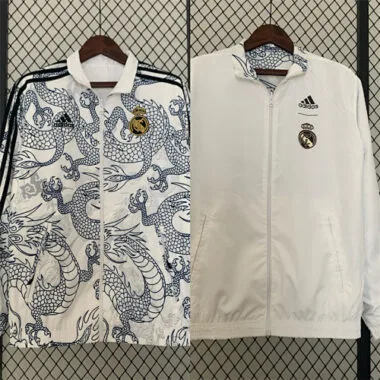 23-24 Real Madrid Reversible Dragon Windbreaker White
