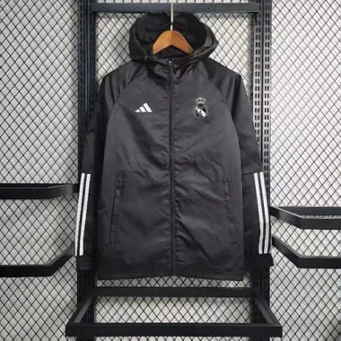 23-24 Real Madrid Windbreaker Black Sleeve Jackets Yupoo