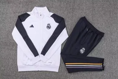 23-24 Real Madrid White Jackets Suits Soccer Jerseys