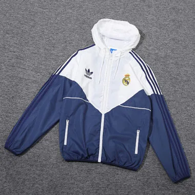 23-24 Real Madrid Hoodies Windbreaker White&Navy Jackets Soccer Jerseys Yupoo