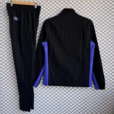 26-27 Barcelona Black Windbreaker Jackets Kit Soccer T-Shirt