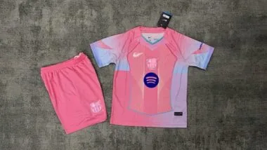 25-26 Barcelona Pink Special Edition Kids Kit Soccer AAAAJersey Yupoo