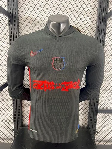 24-25 Barcelona Away Long Sleeves Kit Player Version Soccer AAAAJersey Yupoo