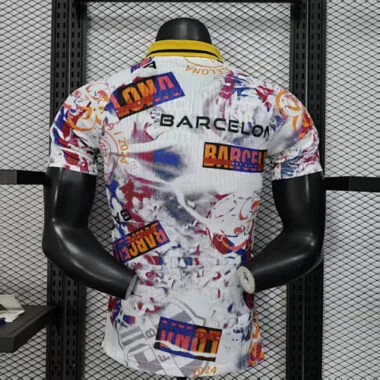25-26 Barcelona White Kit Special Edition Player Version Soccer