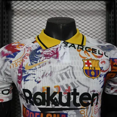25-26 Barcelona White Kit Special Edition Player Version Soccer
