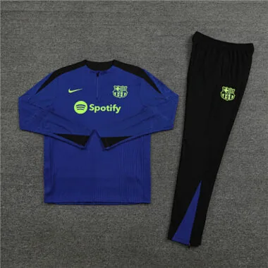 24-25 Barcelona Blue Player trainingspak met lange mouwen – voetbalshirts