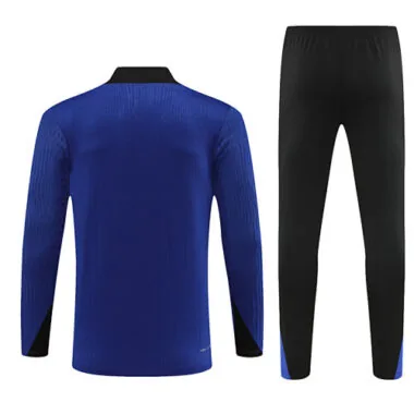 24-25 Barcelona Blue Player trainingspak met lange mouwen – voetbalshirts