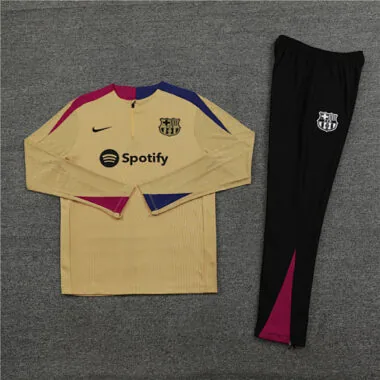 24-25 Barcelona Gold Player Long Sleeve Training Suit Football Shirts