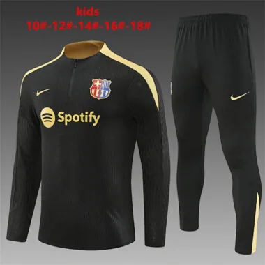 24-25 Barcelona Player Kids Long Sleeve Training Suit Football Shirts