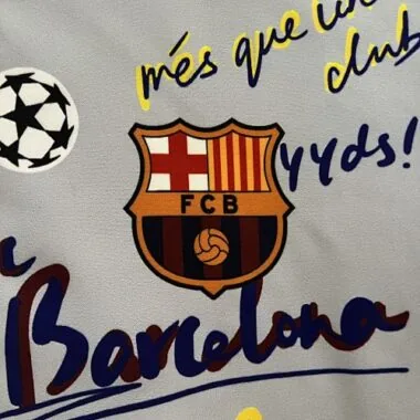 23-24 Barcellona: giacca a vento reversibile rossa e bianca, giacca a doppio lato, le migliori maglie