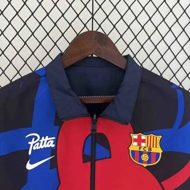 23-24 Barcelona Reversible Windbreaker Red&Navy Special Edition Style Double-Sides Jacket For Sale